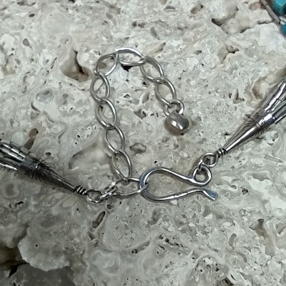 Jay King Liquid Silver/Turquoise Heishi Necklace - Picture 7 of 7